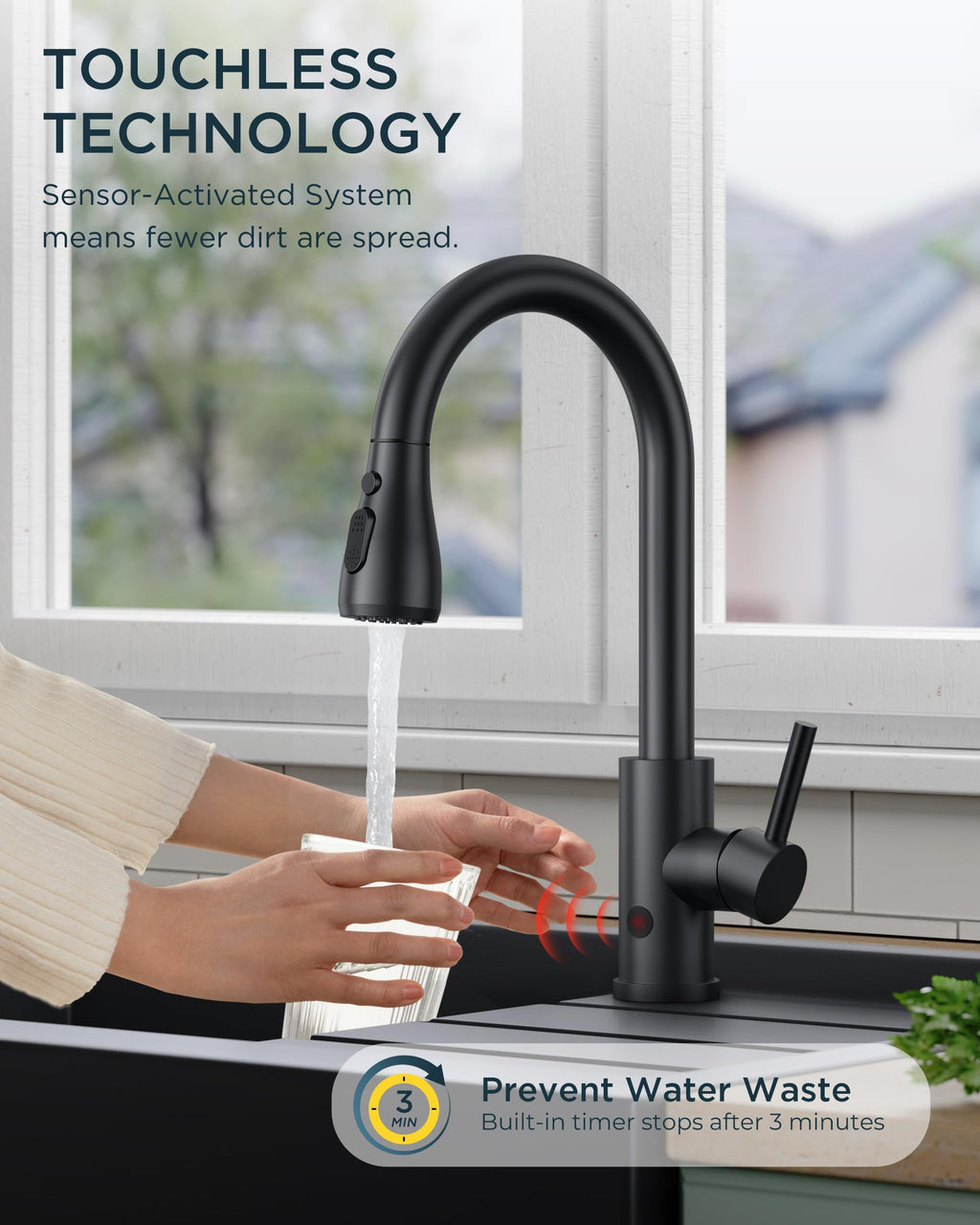 FORIOUS Kitchen Faucet with Cup Washer, Pull Down Sprayer, Brushed Nickel
