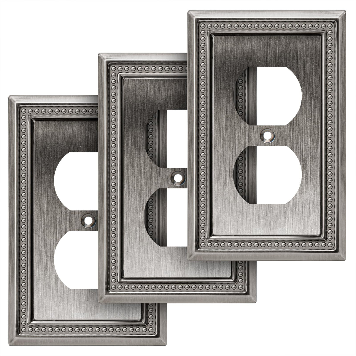 Sunken Pearls Heavy-Duty 4 Toggle Light Switch Plate, Antique Brass, 1 Pack