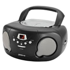 Groov-e Original Boombox - Portable CD Player with Bluetooth, Radio, 3.5mm Aux Port, & Headphone Socket - LED Display, 2 x 1.2W Speakers - Battery or Mains Powered - Blue