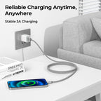 BASESAILOR USB A to USB C Charger Cable 3Pack 0.5/1/2M Black