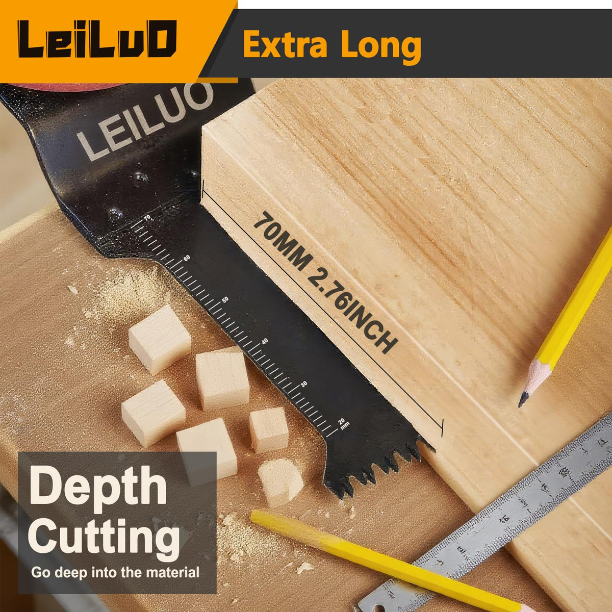 LEILUO 32Pcs Oscillating Tool Blades Wood Metal Multitool Blades Set