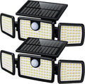MIHANI Solar Flood Lights Outdoor, 2500LM Motion Sensor Security Lights with 270° Wide Angle, IP65 Waterproof, 3 Heads Solar Outdoor Lights for Patio, Yard, House, Garage (Non-Remote, 2 Pack)
