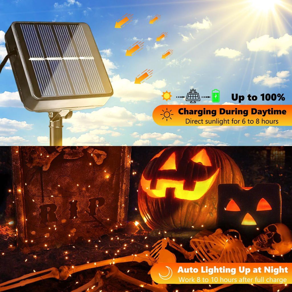 Joomer Solar Fairy Lights, 2-Pack Total 80FT 240LED Lights, Warm White
