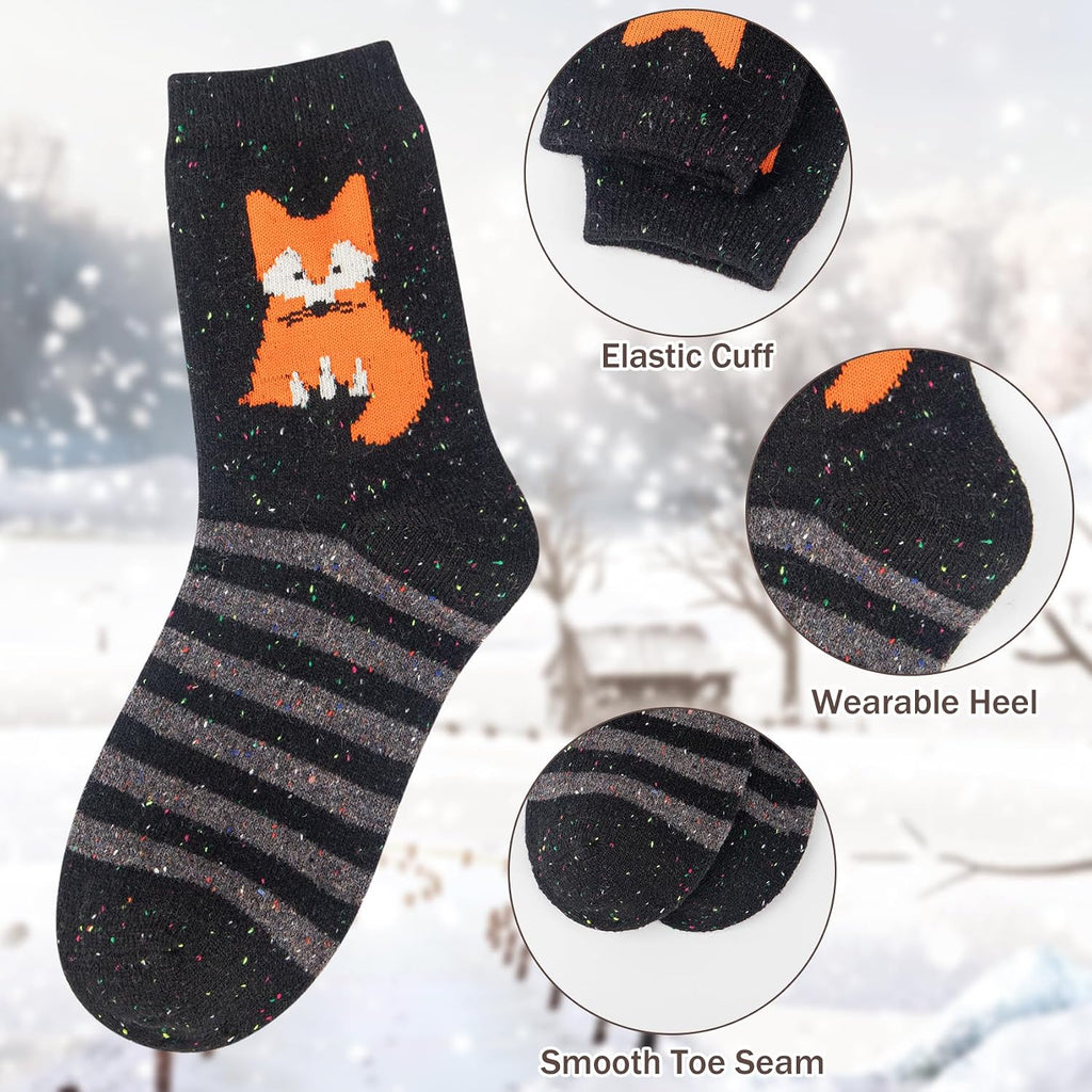 Ladies Socks Wool Thermal Fluffy Gifts For Women 5 Pairs