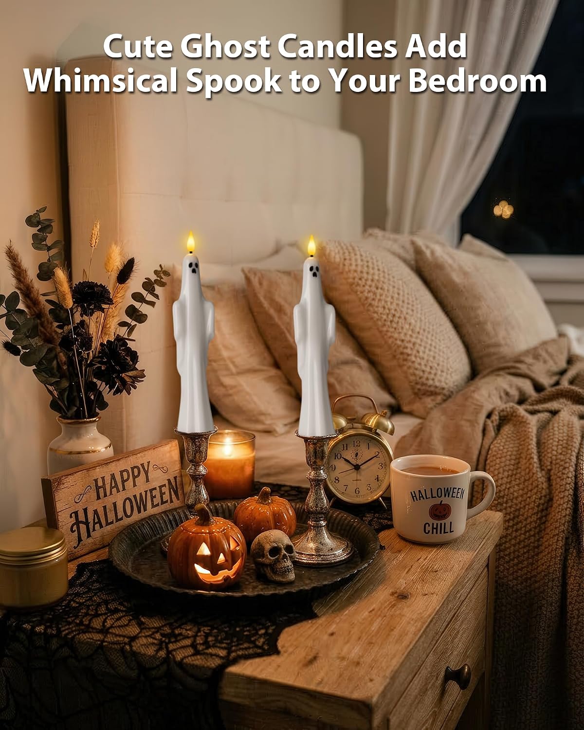 Homemory Real Wax LED Flameless Taper Candles with Remote Timer, 9.6 Inches Ivory Fake Candlesticks, Dripless Battery Operated Window Candle with 3D Flickering Flame for Fireplace Xmas Halloween