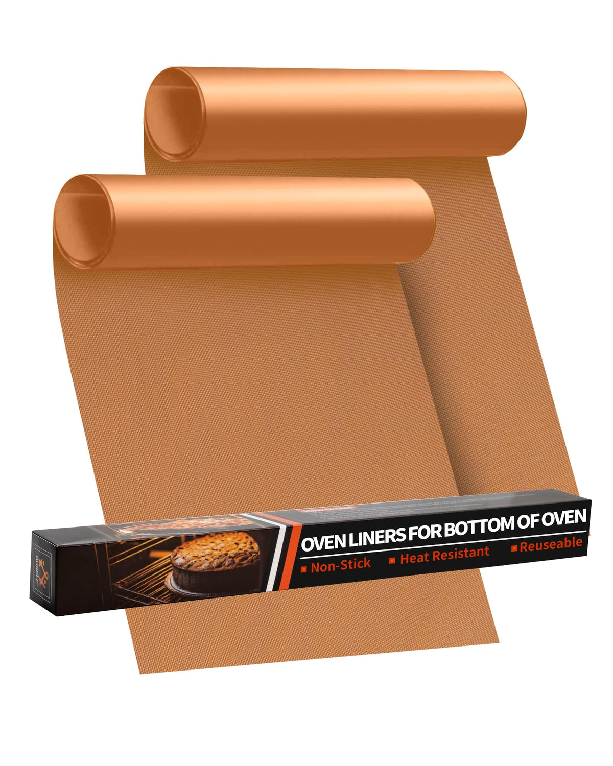 Oven Liners for Bottom of Oven - 2 Pack Large Heavy Duty Oven Mats, 17"x 25" Reusable Matt Liner for Electric, Gas, Toaster Ovens & Grills, BPA & PFOA Free, Kitchen Essentials, Black