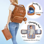 Dikaslon Baby Changing Bag Backpack, Large Nappy Back Pack Multifunction Baby Bags with Portable Changing Mat, Pacifier Holder, and Stroller Straps, for Mom and Dad
