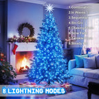Christmas Lights Outdoor Battery Operated String Lights Total 100LED 33Ft with Timer 8 Modes 16.4Ft*2 Waterproof Outdoor Indoor for Christmas Decor, Warm White, 2-Pack