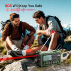 Mesqool Portable Wind Up Hand Crank and Solar Powered Radio with USB Phone Charger, Emergency Radio with SOS Alarm and Flashlight, AM/FM/SW Radio with 12000mAh Rechargeable Battery for Outdoor