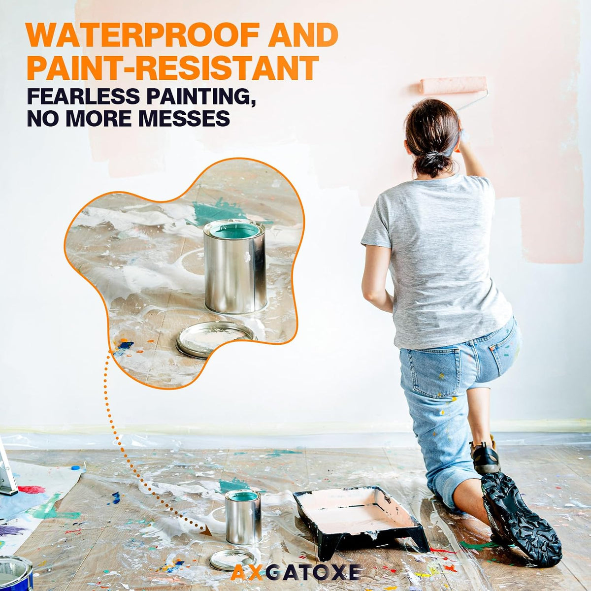 Axgatoxe 12 x 9 Ft Plastic Drop Cloths for Painting (10-Pack)