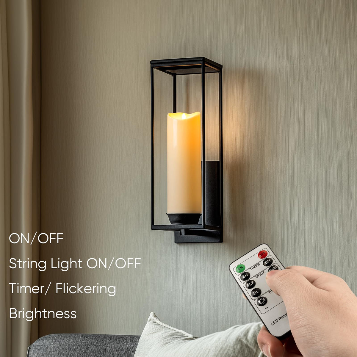Homemory Orange Drip Real Wax Flameless Candles with Remote Timer, Set of 3
