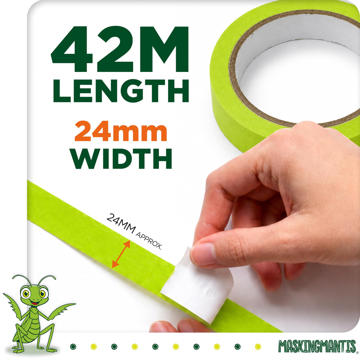 Status IONOS Masking Tape, Multi Surface, Pack of 2, 23mm x 20m