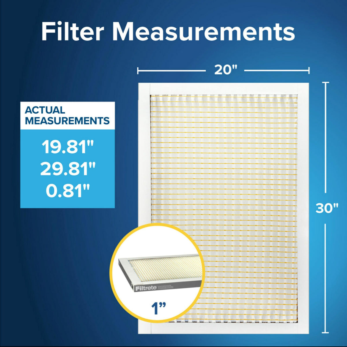 Filtrete 20x25x1 Air Filter, MERV 5, MPR 300, 6 HVAC Filters