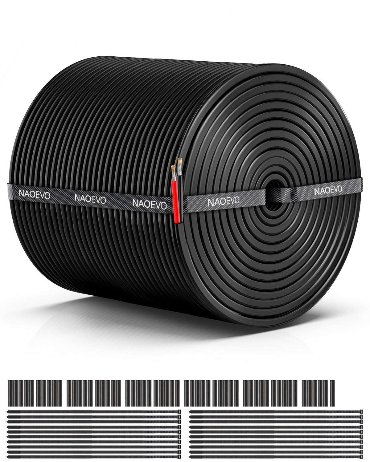 NAOEVO 14 Gauge Wire 3 Conductor, 14 Gauge Automotive Wire 12V Cable, 50FT
