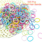 Hanyousheng 200 Pieces Hair Ties,Elastic Hairbands Ponytail Holders Hair Tie, Multicolor 2mm Hair Bands No Crease Hair Elastics Small Ponytail Holders Hair Accessories for Kids Girls Infants Toddlers
