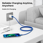 BASESAILOR USB A to USB C Charger Cable 3Pack 0.5/1/2M Black