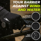 WESTWOOD FOX Winter Thermal Gloves Windproof Running Gloves Touch Screen Warm Anti Slip Silicone Cycling Gloves for Men Women,Elastic Cuff for Driving