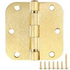 TDCHINGES Rounded Door Hinges 3.5" X 3 1/2 Inch Antique Brass 5/8" Radius