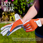 WESTWOOD FOX Ladies/Mens Leather Gardening Gloves Thorn Proof Rigger Garden work gloves, Safety Working Gloves, Premium Quality (Babypink, M)