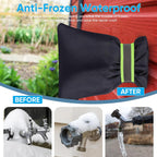 2Pack Outdoor Faucet Covers for Winter,8.5"x6.7"x2" Pro Spigot Cover Freeze Protection,Outdoor Water Socks with Reflective Strips for Winter Spigot Cover Pipe Insulation Reusable Waterproof,Black