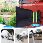 2Pack Outdoor Faucet Covers for Winter,8.5"x6.7"x2" Pro Spigot Cover Freeze Protection,Outdoor Water Socks with Reflective Strips for Winter Spigot Cover Pipe Insulation Reusable Waterproof,Black