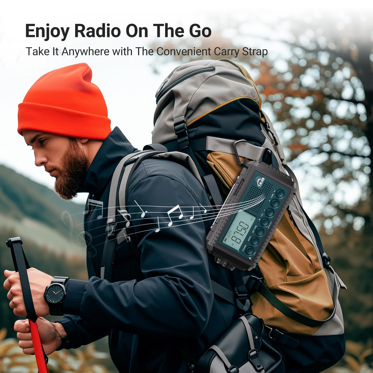 Mesqool Portable Wind Up Hand Crank and Solar Powered Radio with USB Phone Charger, Emergency Radio with SOS Alarm and Flashlight, AM/FM/SW Radio with 12000mAh Rechargeable Battery for Outdoor