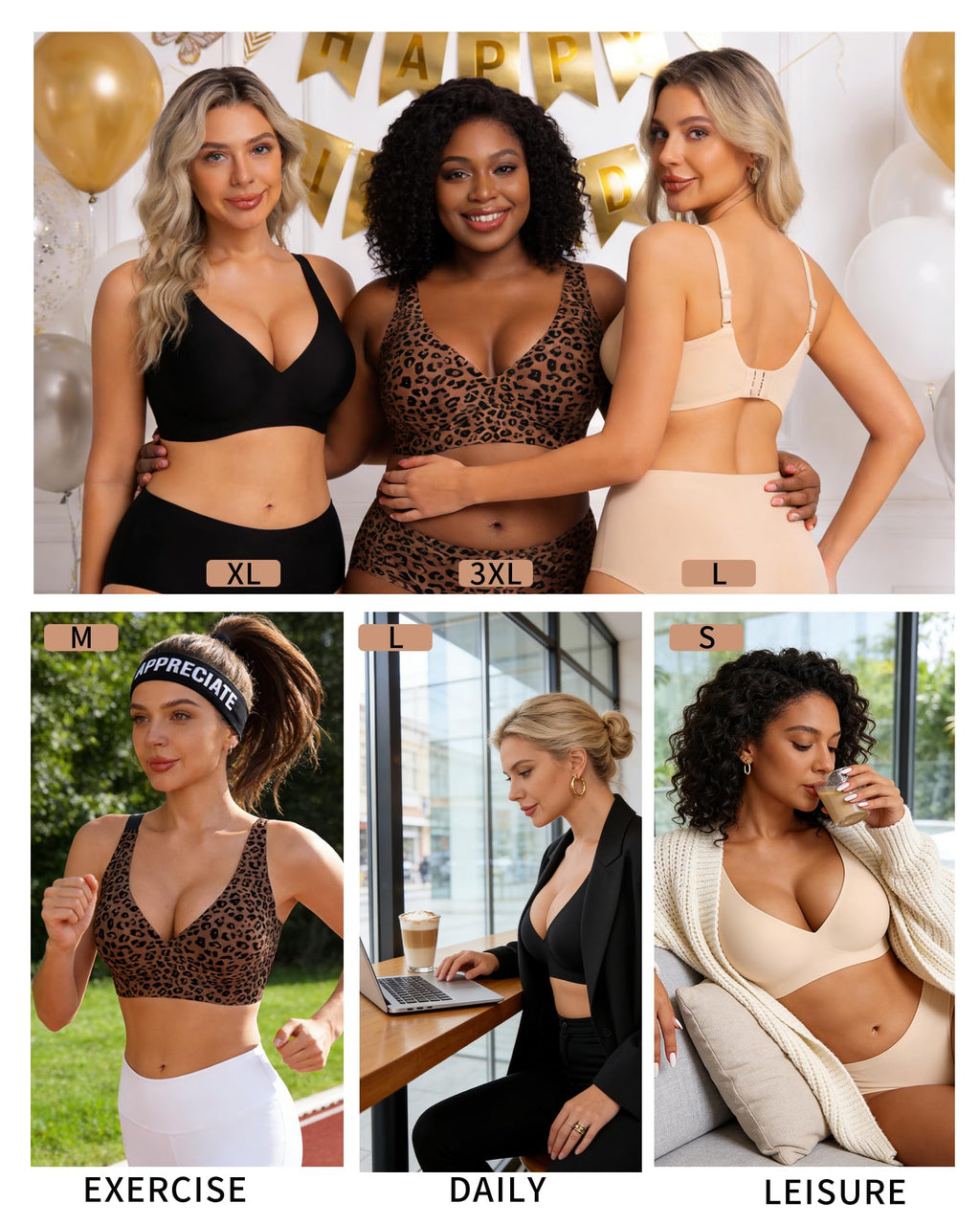 HOWIN Jelly Bras Gel Wireless Deep V Bra Seamless Tshirt Bralette for Women