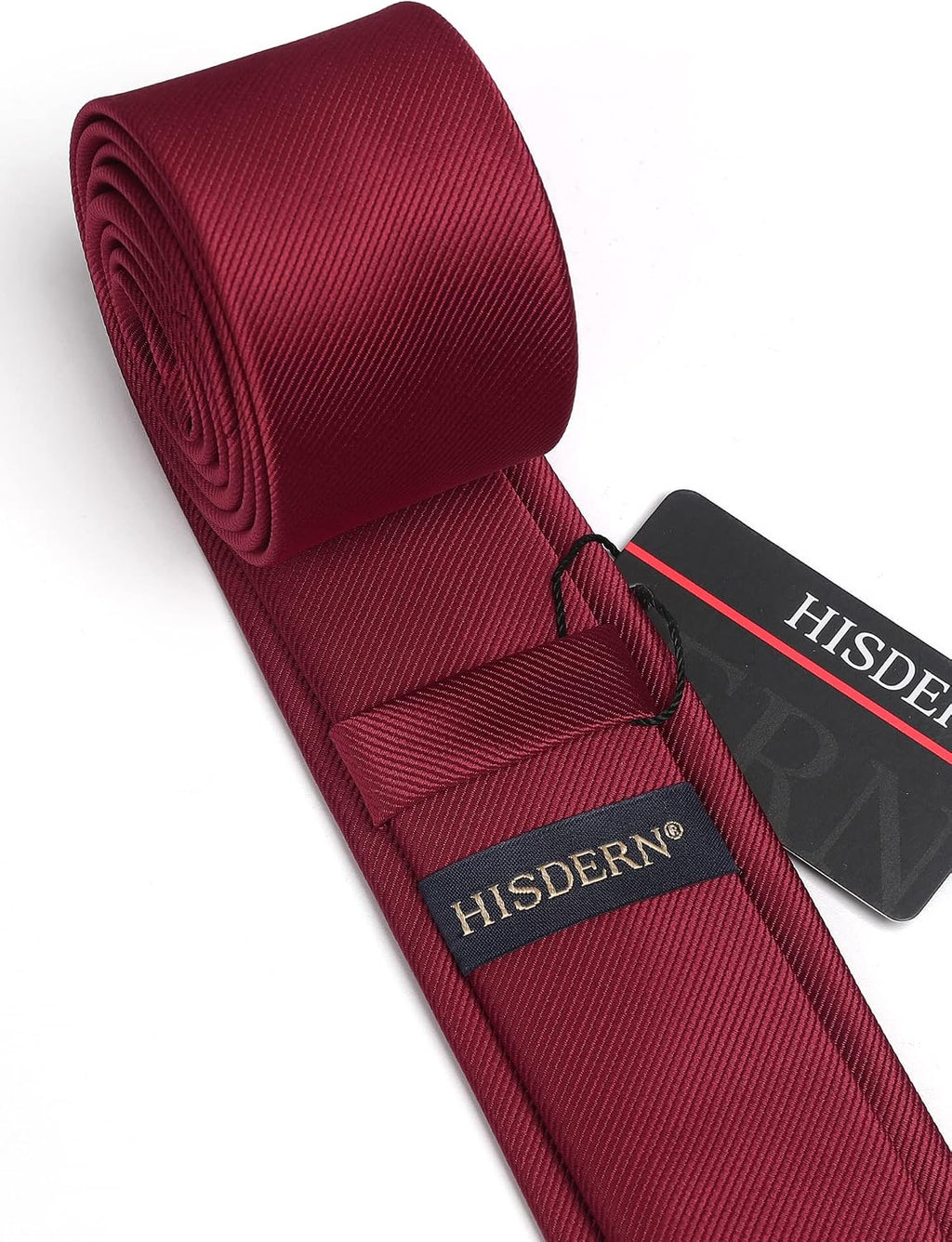 HISDERN Skinny Tie Solid Color 6cm Slim Ties for Men Wedding Classic Formal Business Necktie