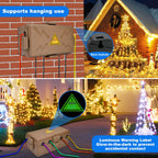 Hrensaw Medium Outdoor Electrical Box(10.6x5.5x4.5inch),Weatherproof Connection Box w/6 Cable Entry,IP54 Waterproof Extension Cord Cover Protect Power Strip,Timer,Plug,Holiday Lights,Black