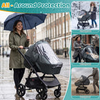 Orzbow Rain Cover for Pram, Large Viewing Window for Easy Access, Clear