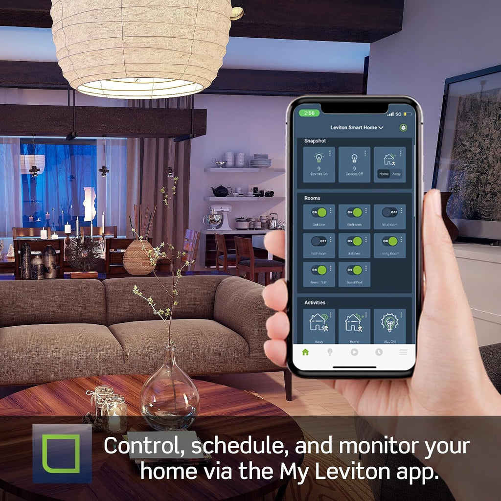 Leviton Decora Smart Switch, Wi-Fi, D315S-1RW, White