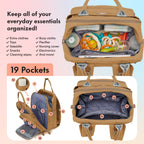 Dikaslon Baby Changing Bag Backpack, Large Nappy Back Pack Multifunction Baby Bags with Portable Changing Mat, Pacifier Holder, and Stroller Straps, for Mom and Dad