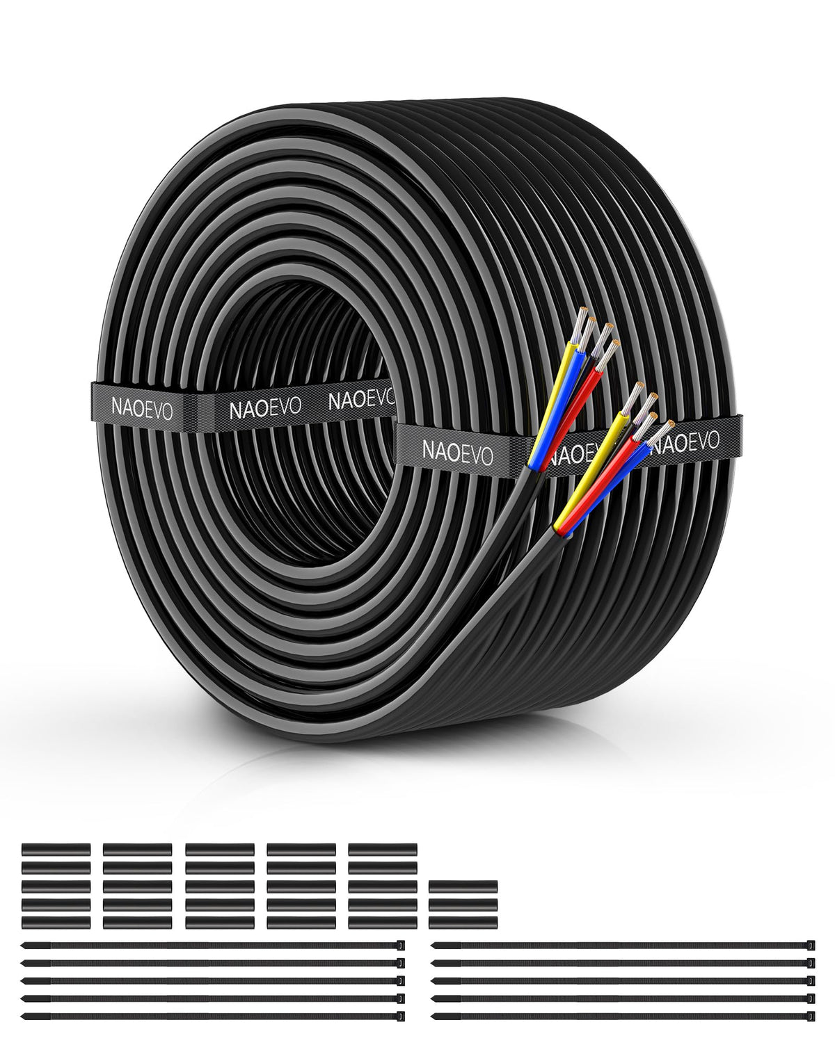 NAOEVO 14 Gauge Wire 3 Conductor, 14 Gauge Automotive Wire 12V Cable, 50FT
