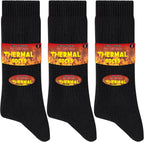 Niofind Warm Thermal Socks for Men Women, Full Cushion Winter Socks, Crew Length Black Heavy Duty Heated Cotton Boot Sock for Work Outdoor Walking, Hiking, Running, 3/6 Pairs, Gifts for Men women