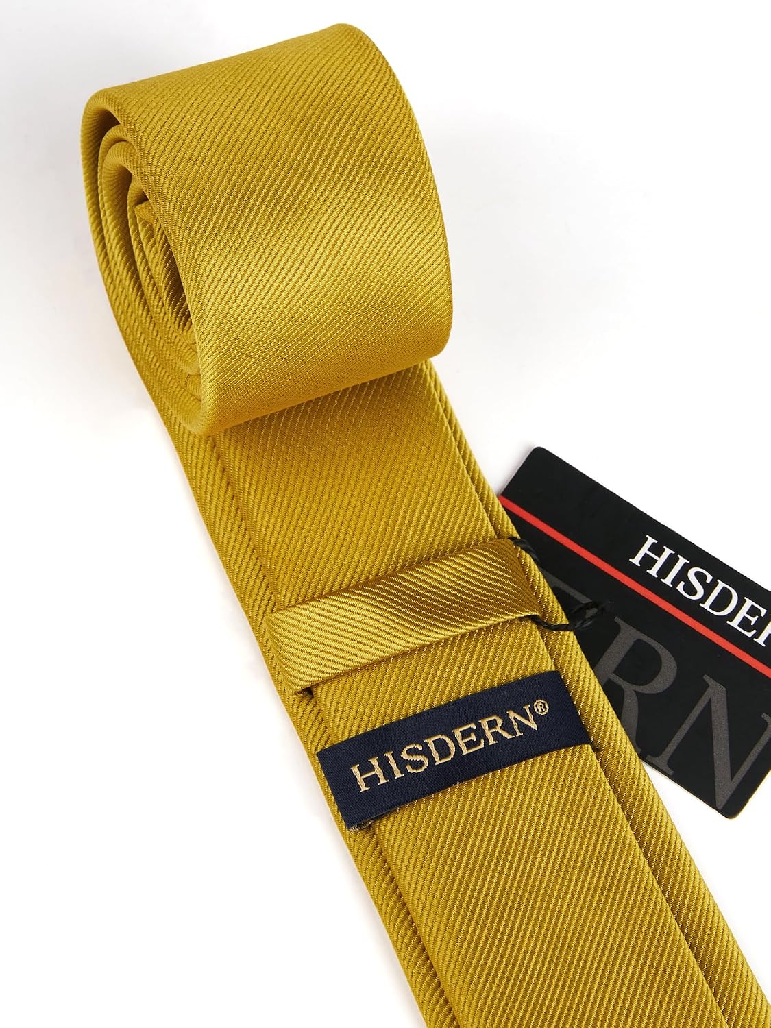 HISDERN Skinny Tie Solid Color 6cm Slim Ties for Men Wedding Classic Formal Business Necktie