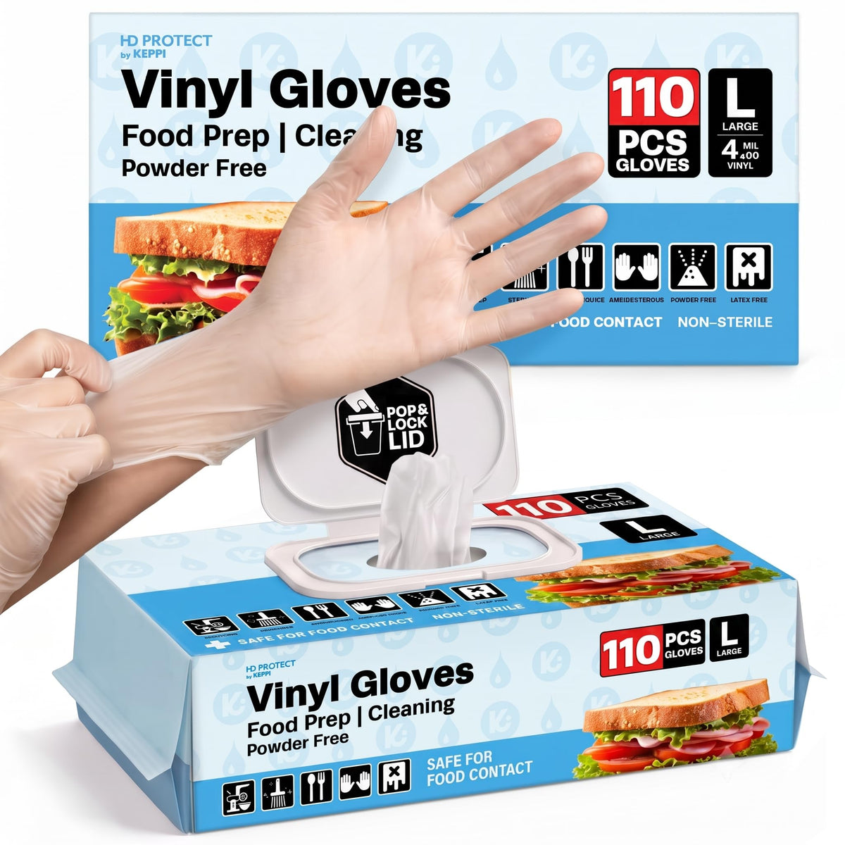 Keppi 600 Pack Disposable Food Prep Gloves – Clear Polyethylene, Latex- BPA & Powder-Free – Bulk Kitchen Gloves for Cooking, Catering, BBQ, Baking, Restaurant Food Handling