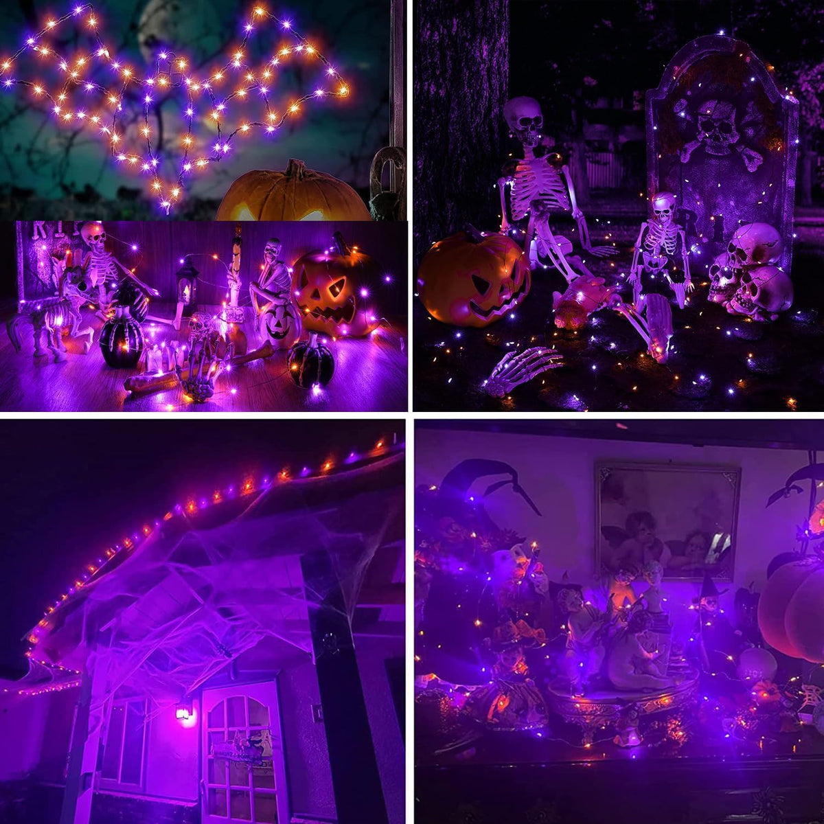 Joomer Solar Fairy Lights, 2-Pack Total 80FT 240LED Lights, Warm White