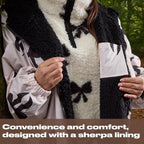 OHS Adults Drying Robe, Water-Resistant Changing Robe Gifts for Women Comfy Sherpa Privacy Robes for Women Men, Stay Dry Jacket Swimming Camping Drying Robes - S/M, L/XL