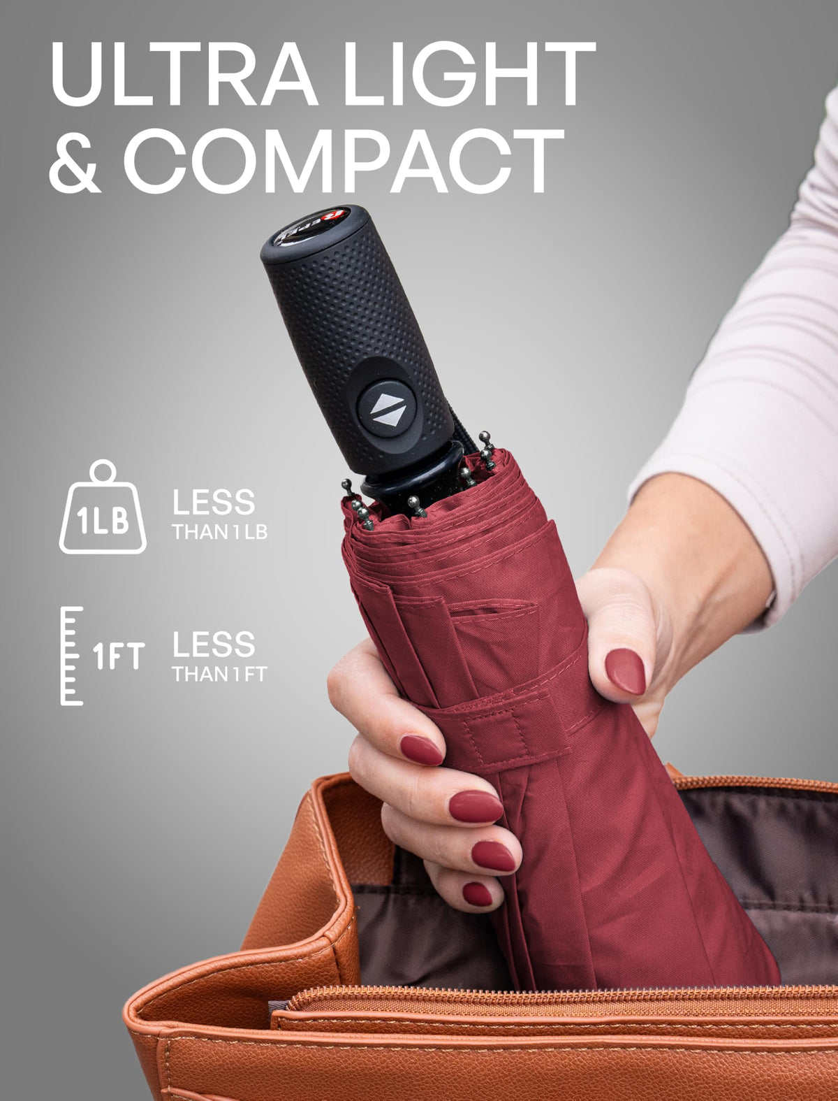 Repel Windproof Travel Umbrella - Compact & Withstands Winds up to 100MPH, Strongest Premium Auto Folding Umbrella for Rain and Sun - Durable, Light & Portable for Women & Men, Fits Backpack & Cars