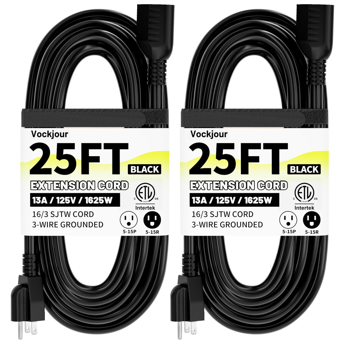 Vockjour 16/3 White Indoor Outdoor Extension Cord 35 Ft Waterproof