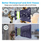 2Pack Outdoor Faucet Covers for Winter,8.5"x6.7"x2" Pro Spigot Cover Freeze Protection,Outdoor Water Socks with Reflective Strips for Winter Spigot Cover Pipe Insulation Reusable Waterproof,Black
