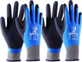 2 Pairs Waterproof Work Gloves Ultra-Grip Latex Coated Gardening Gloves, Durable and Versatile for Garden Car Fishing Outdoor Tasks