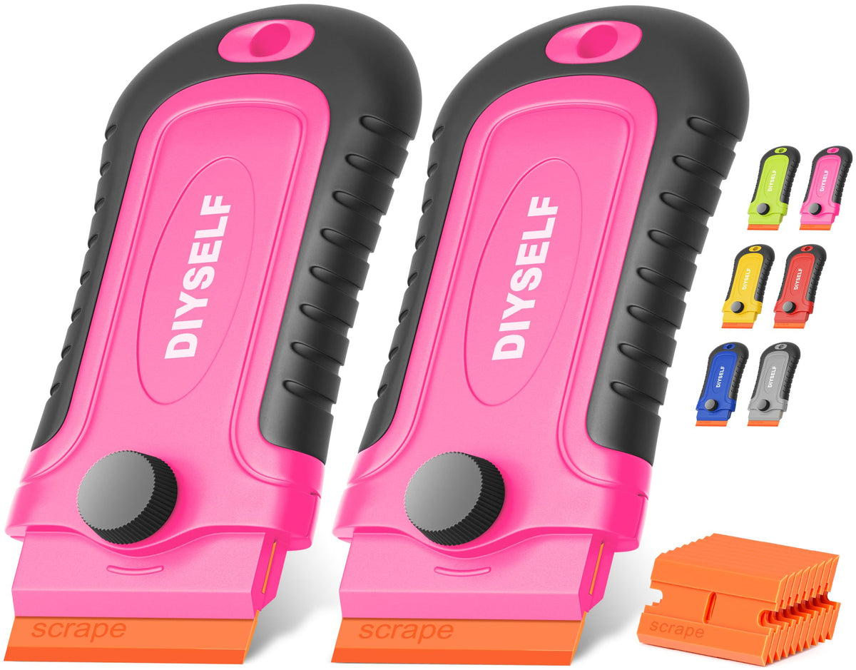 DIYSELF 1 Pack Razor Blade Scraper with 15 Extra Blades, Scraper Tool