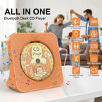 Portable CD Player with Bluetooth, Gueray Desktop CD Players for Home, Bulit-in Double HiFi Speakers, AUX&Headphone Jack, FM Radio Boombox with Remote Control, USB Port,LCD Display (Blue)