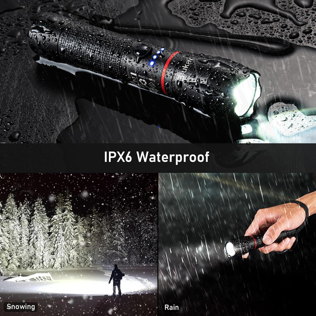 Blukar LED Torch Rechargeable, 2000L Super Bright Flashlight with 5 Modes