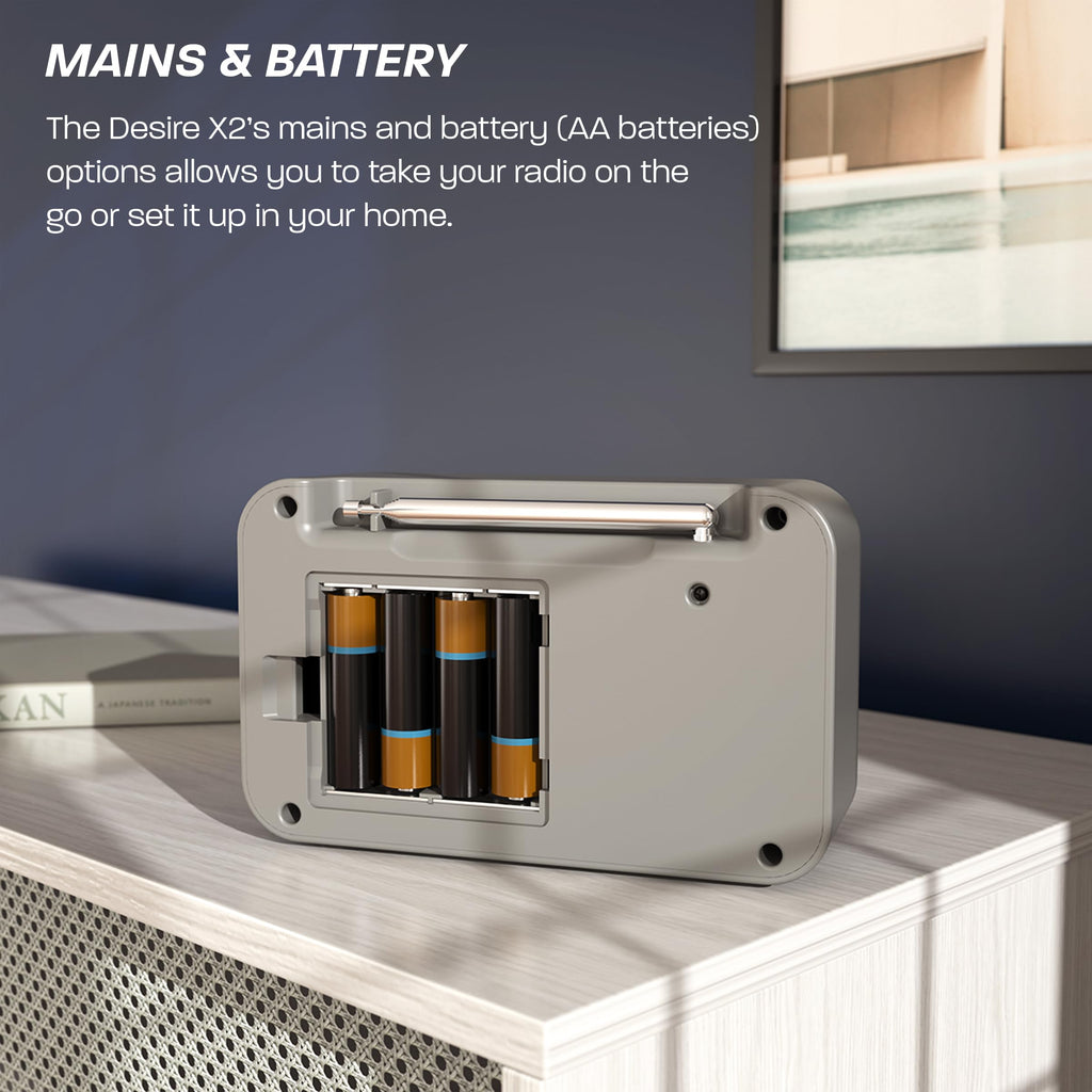 DAB/DAB+ & FM Portable Digital Radio | Simple Controls | Dual Alarms & Sleep Timer | Battery & Mains Powered (4x”AA”) | Bluetooth | Perfect for Home, Office or Outdoors | AZATOM Desire X2 (Oak)