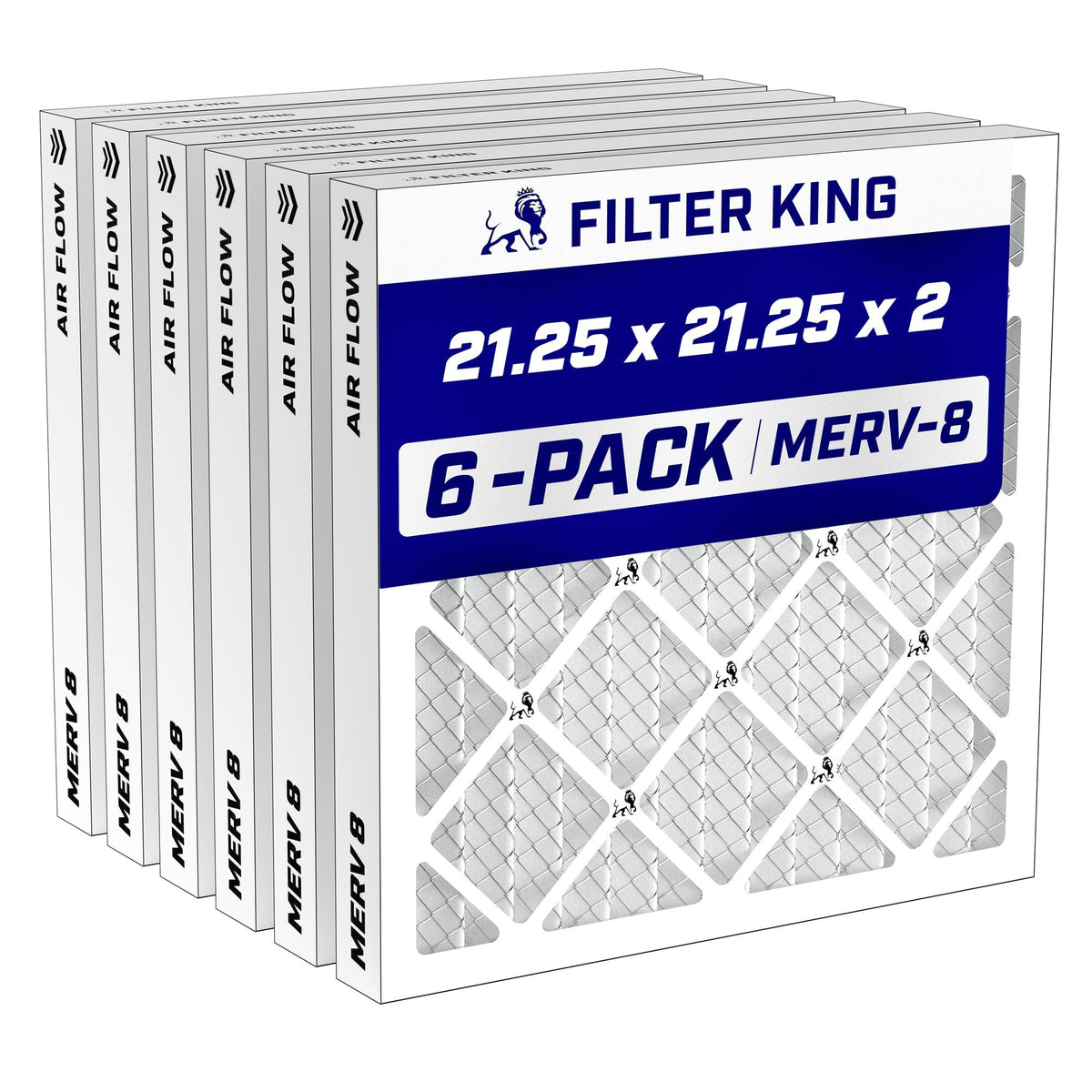 Filter King 19.25x23.25x2 Air Filter MERV 8, AC Furnace Filters (6-Pack)