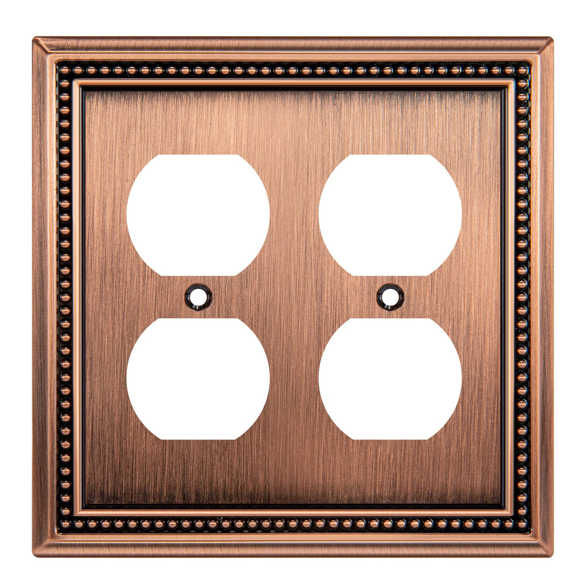 Sunken Pearls Heavy-Duty 4 Toggle Light Switch Plate, Antique Brass, 1 Pack