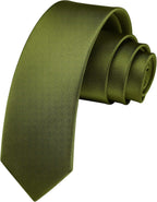 HISDERN Skinny Tie Solid Color 6cm Slim Ties for Men Wedding Classic Formal Business Necktie