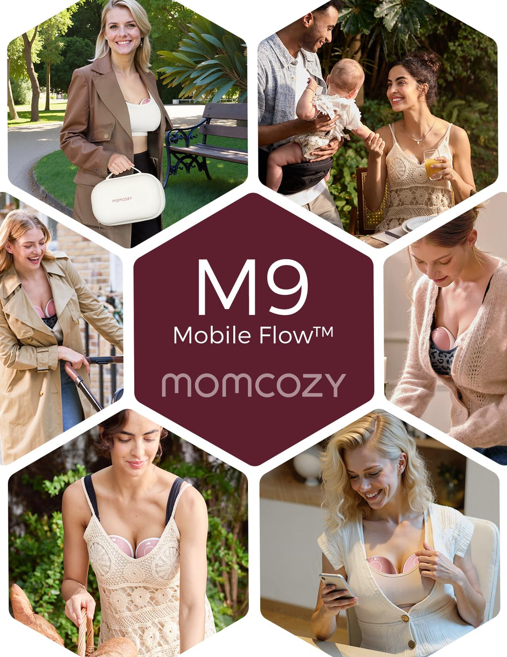 Momcozy M5 Smart Wearable Breast Pump, Double Pack, Gray